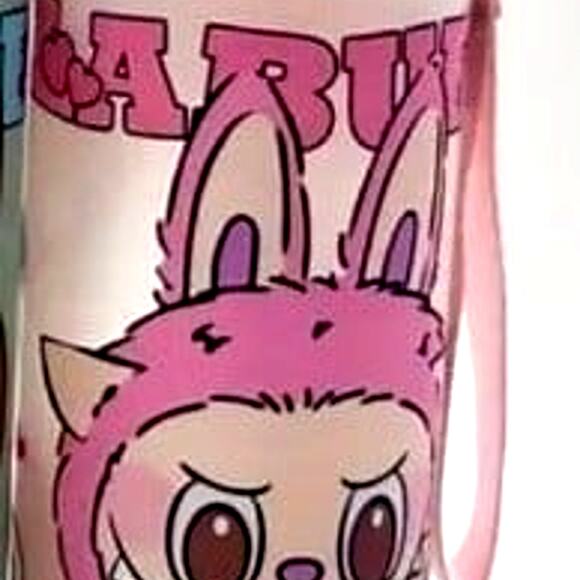 Monster Rabbit Pink tumbler straw BPA free portable for backpack purse run 24 oz - Picture 2 of 6